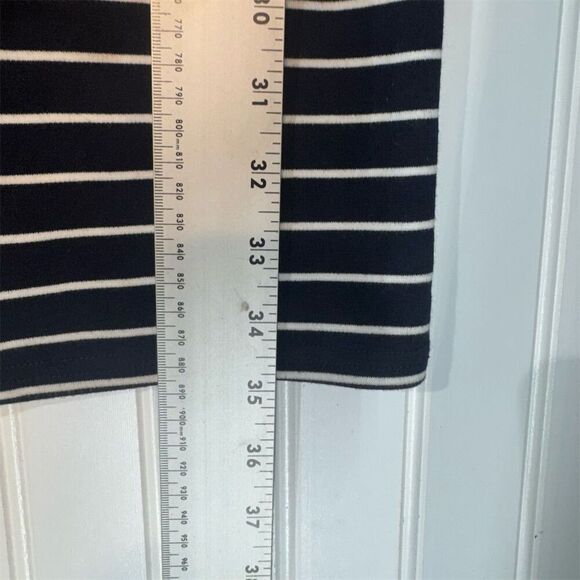 Miss Sixty Navy White Striped Dress Sz 6 Mod Retro Bodycon Mini ZipBack Nautical - Picture 4 of 6